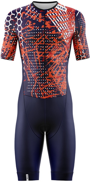 2026 HUUB Mens Collage Tri Suit COLTSNO - Navy / Orange